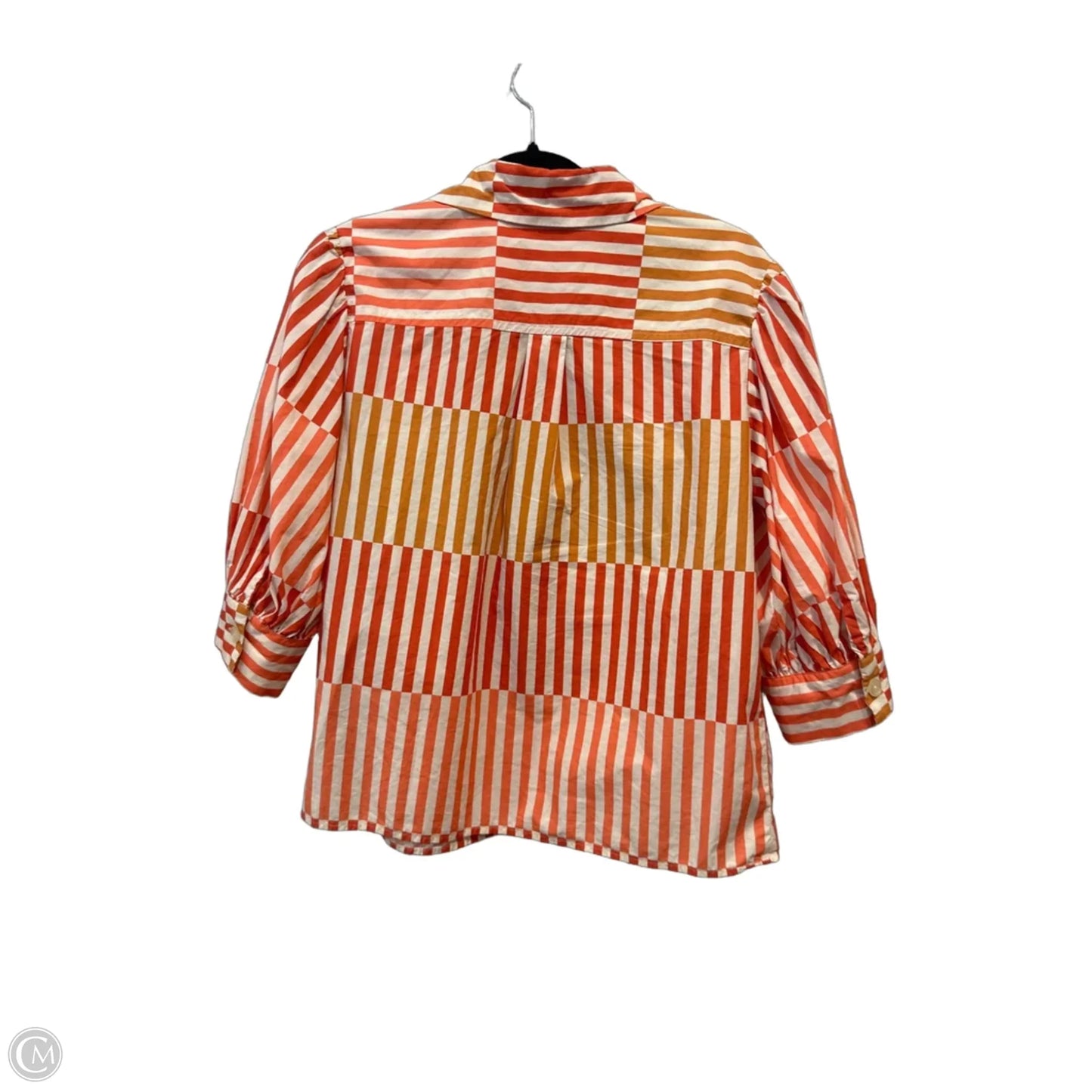 Top 3/4 Sleeve By Who What Wear In Striped Pattern, Size: S