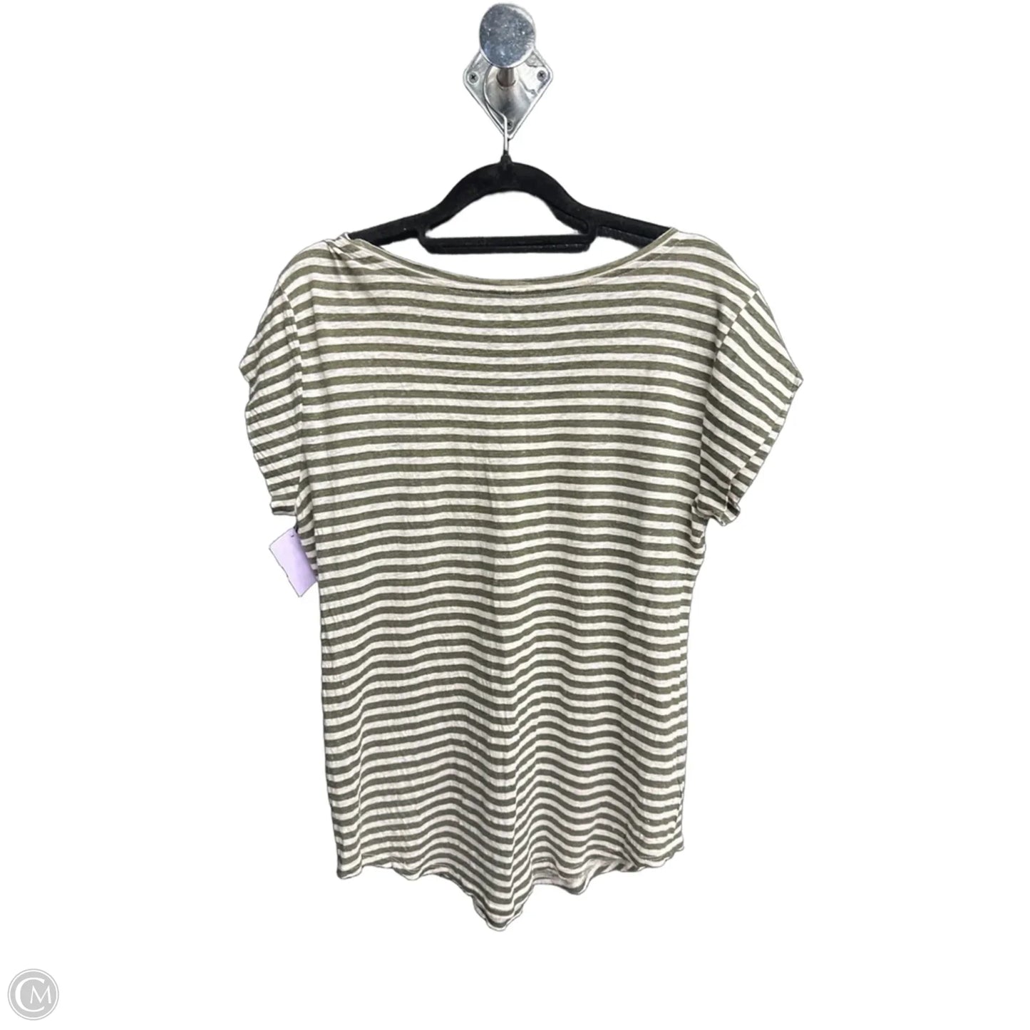 Top Short Sleeve By Loft In Striped Pattern, Size: M