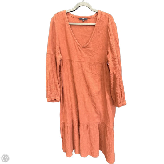 Dress Casual Maxi By 7 For All Mankind In Orange, Size: L