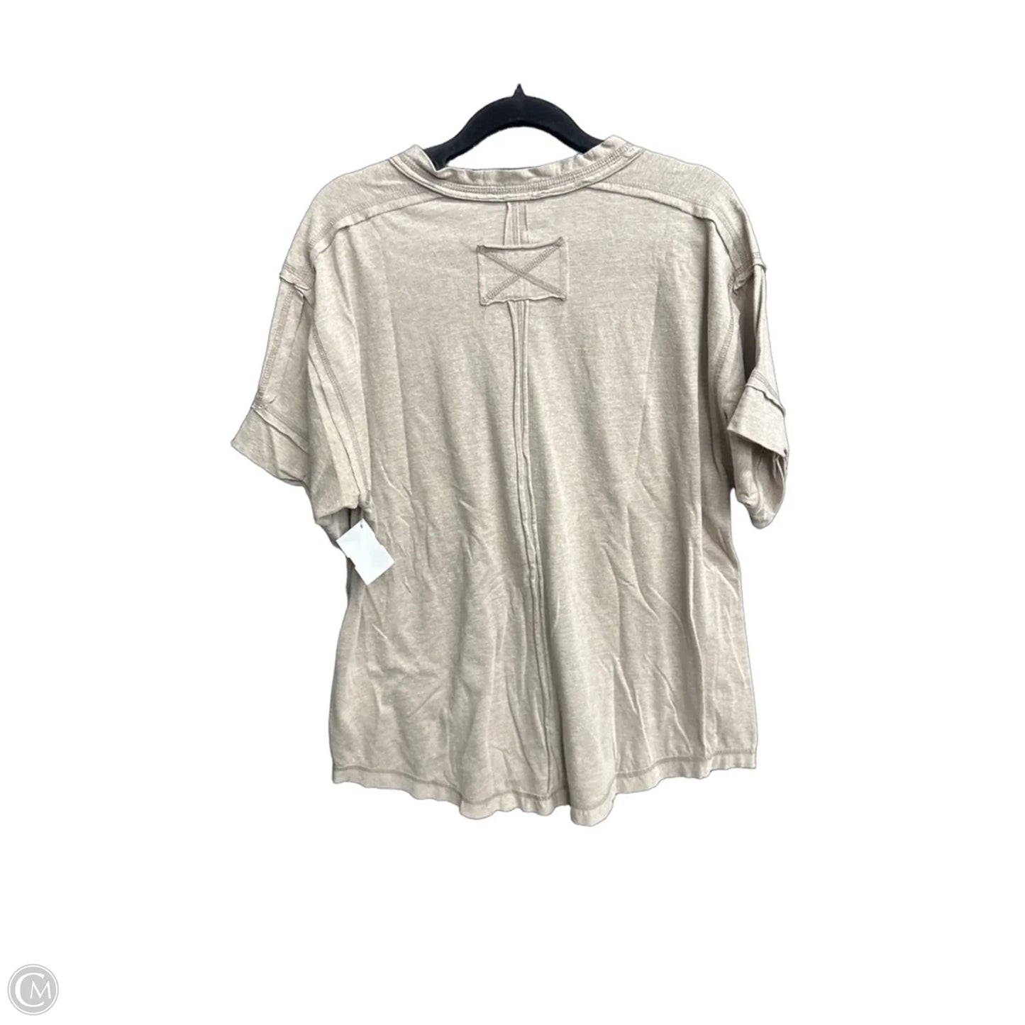 Top Short Sleeve By Zenana In Brown, Size: S