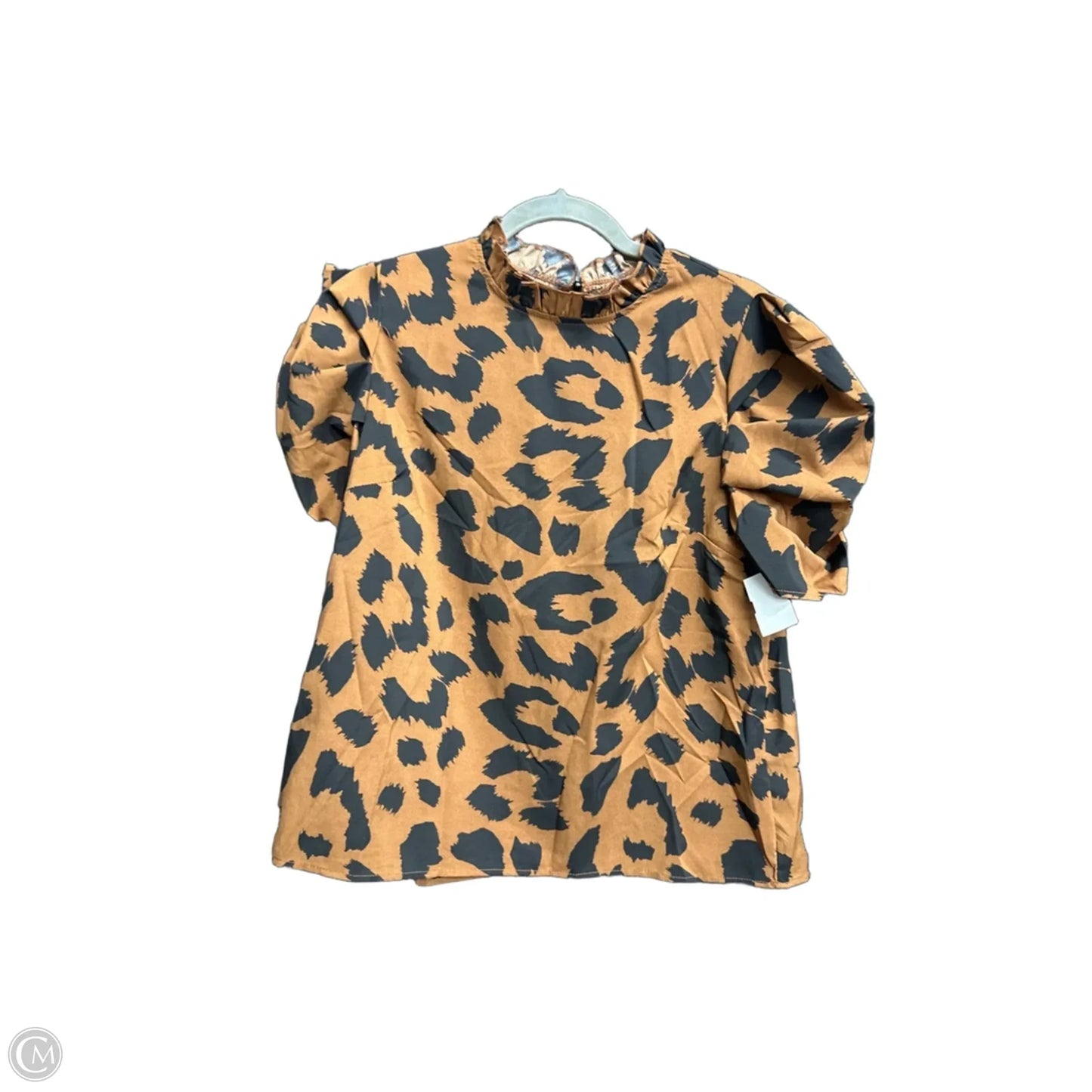 Blouse Short Sleeve By Shein In Animal Print, Size: L