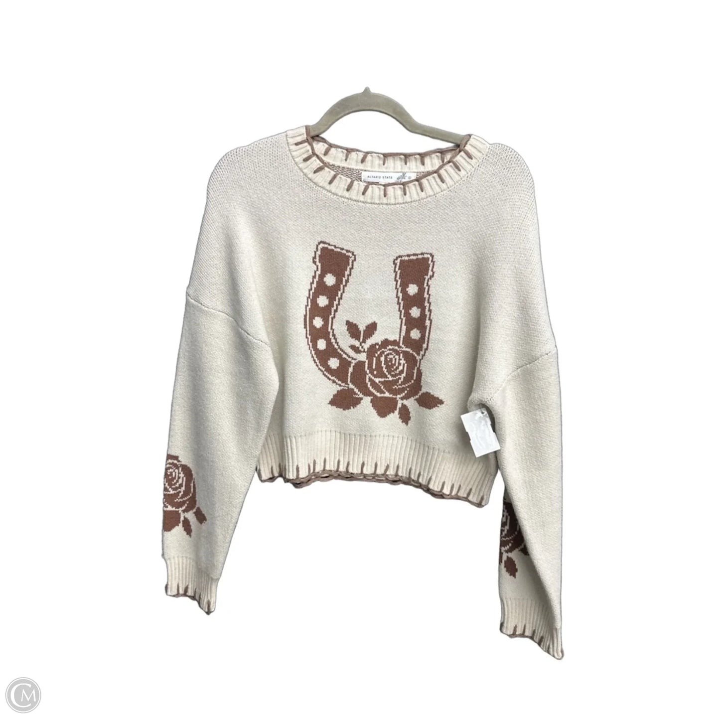 Sweater By Altard State In Brown & Cream, Size: S