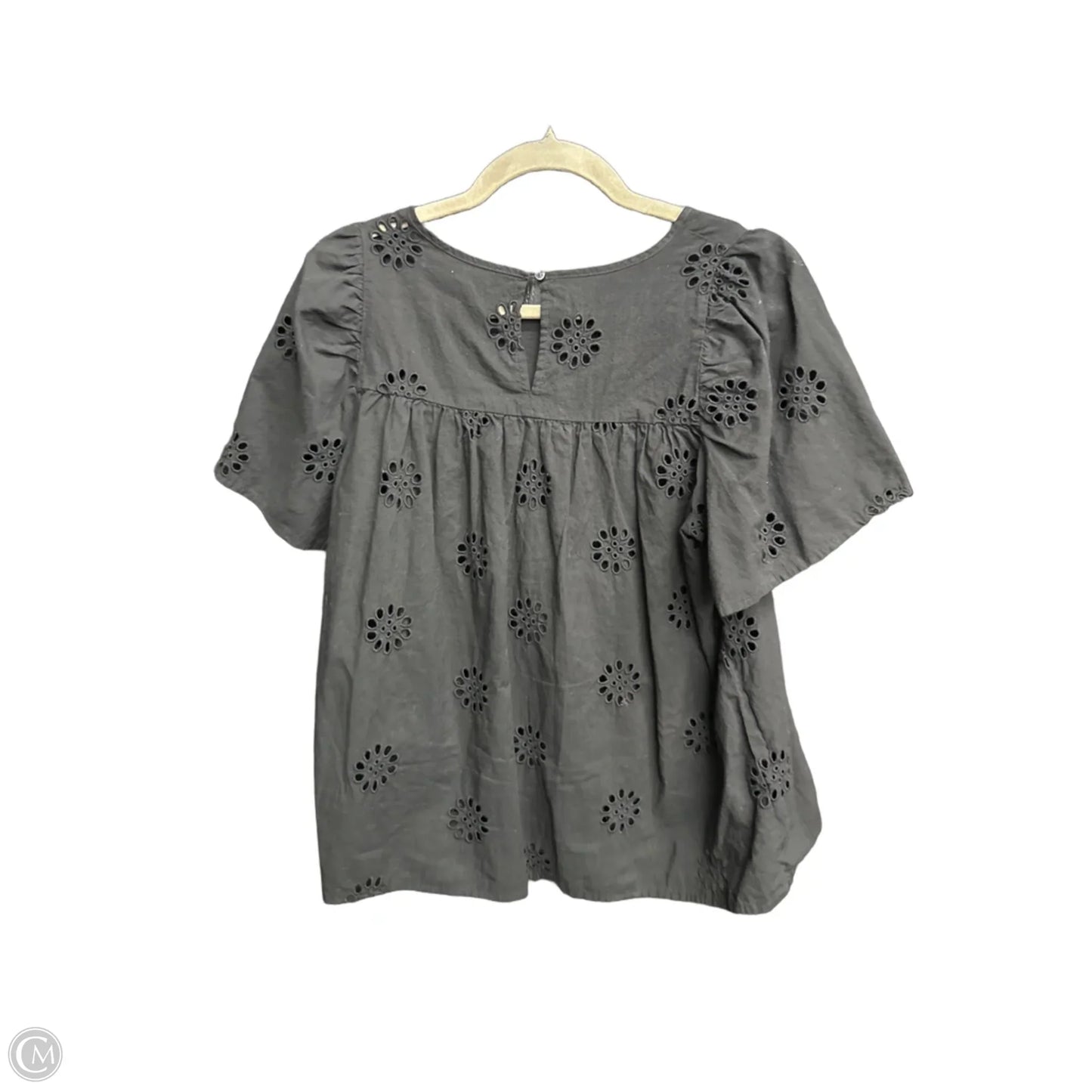 Blouse Short Sleeve By Madewell In Black, Size: M