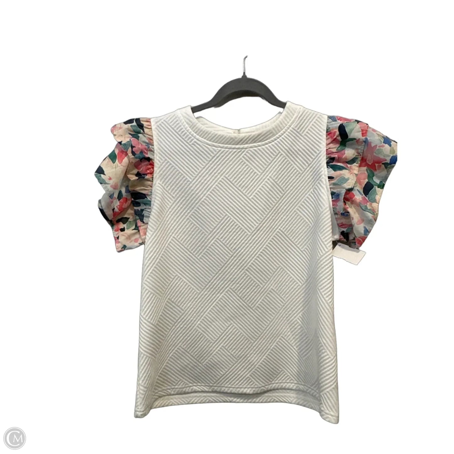 Top Short Sleeve By Clothes Mentor In White, Size: M
