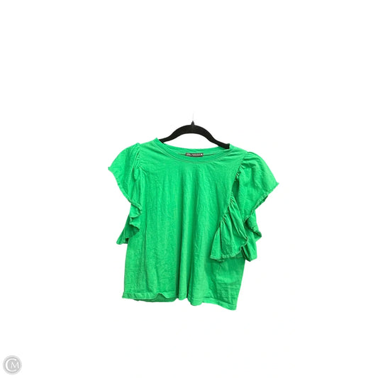Top Sleeveless By Zara In Green, Size: M