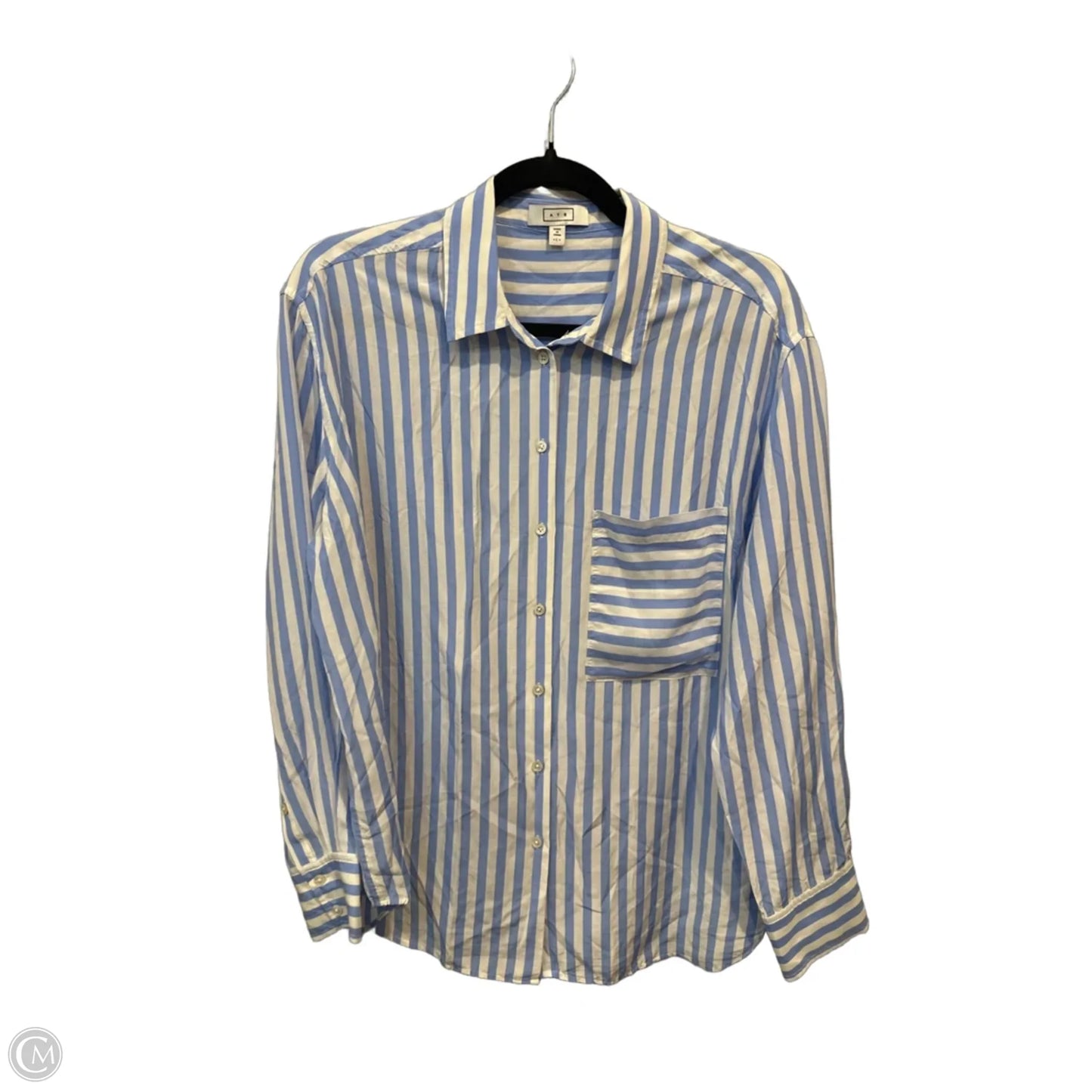 Blouse Long Sleeve By Clothes Mentor In Striped Pattern, Size: L