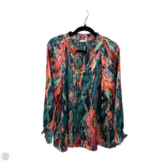Blouse Long Sleeve By Jodifl In Multi-colored, Size: L