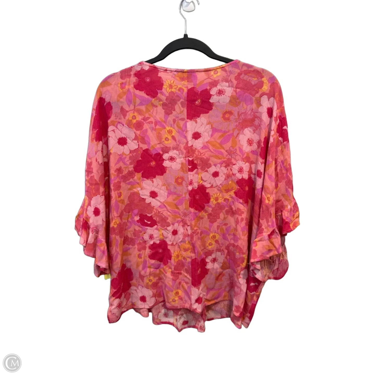 Top Short Sleeve By Andree By Unit In Orange & Pink, Size: S