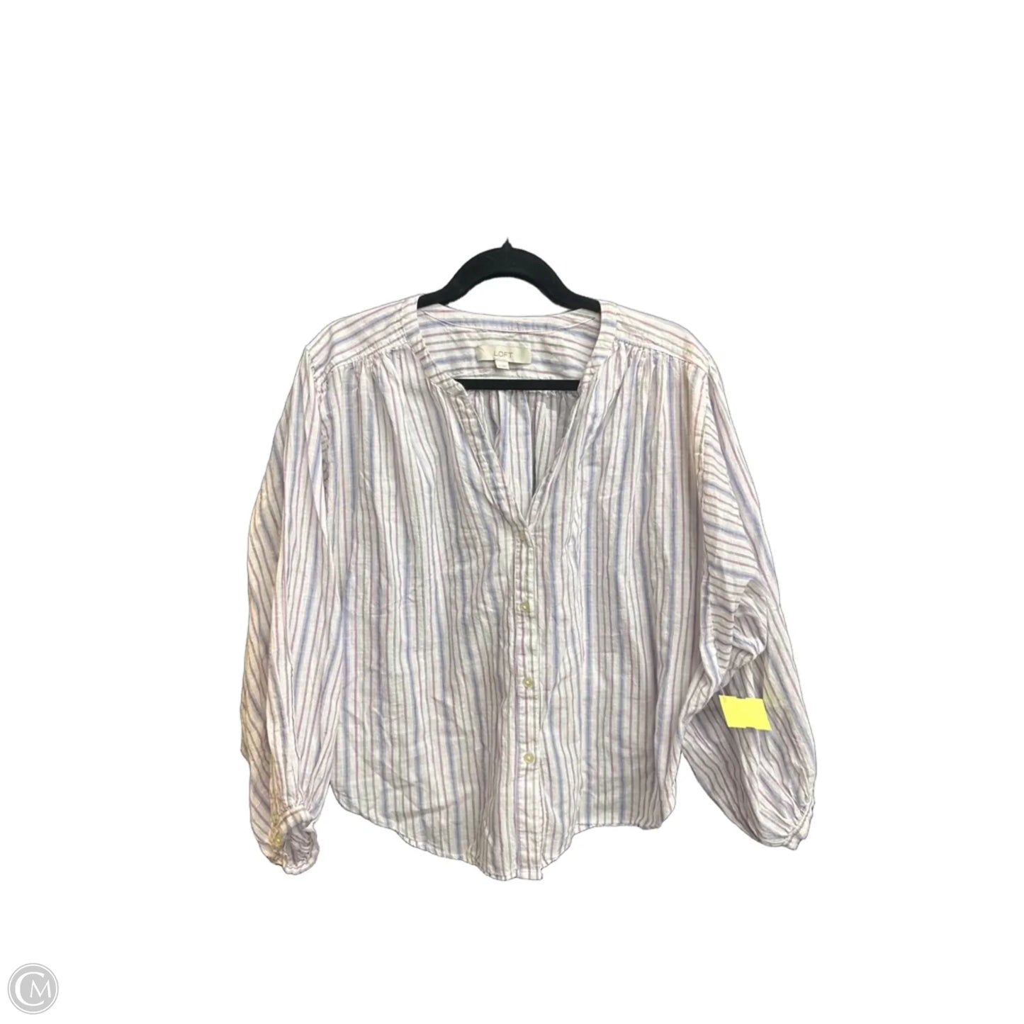 Top Long Sleeve By Loft In Striped Pattern, Size: M