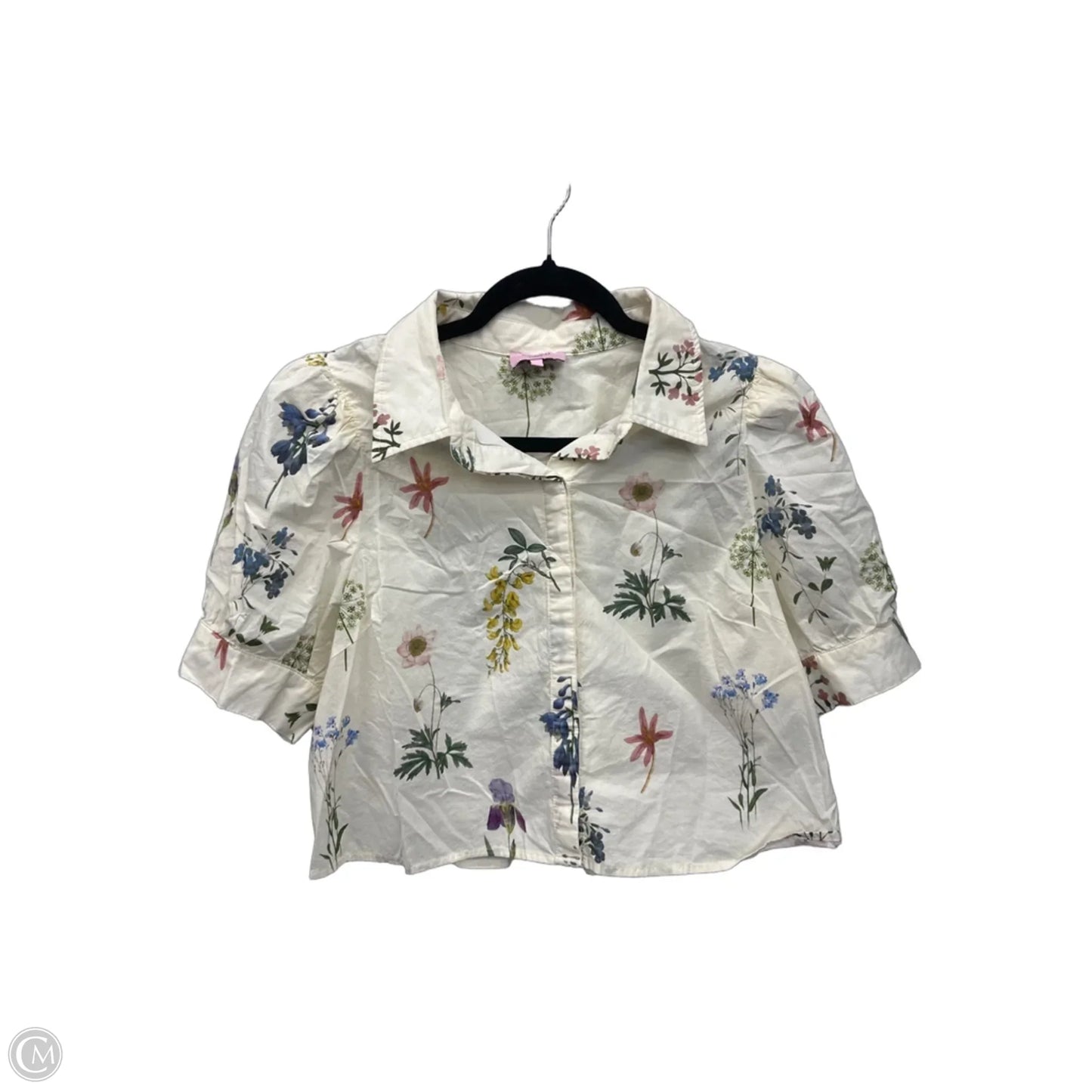 Blouse Short Sleeve By Entro In Floral Print, Size: L