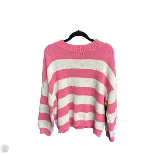 Sweater By Prettygarden In Pink & White, Size: L