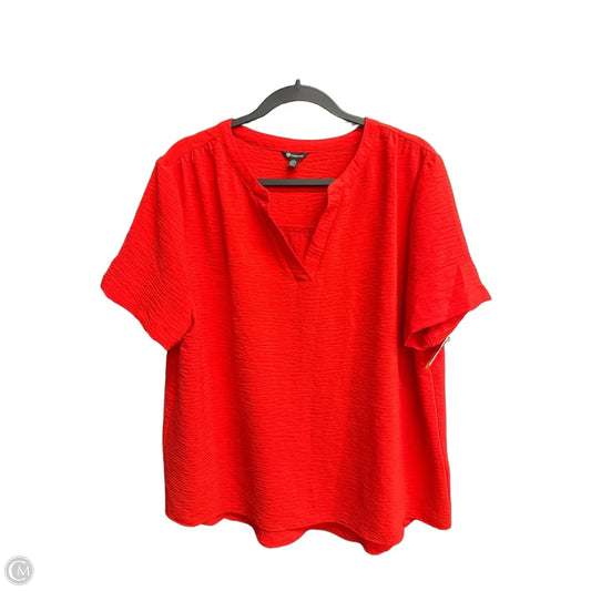 Top Short Sleeve By Versona In Red, Size: Xxl