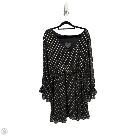 Dress Casual Short By Clothes Mentor In Black & Gold, Size: 3x
