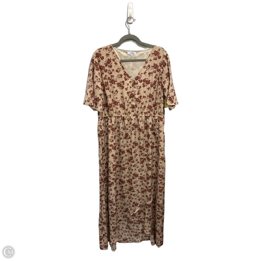 Dress Casual Maxi By Clothes Mentor In Brown & Tan, Size: 3x