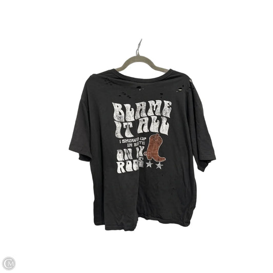 Top Short Sleeve By Clothes Mentor In Grey, Size: 1x
