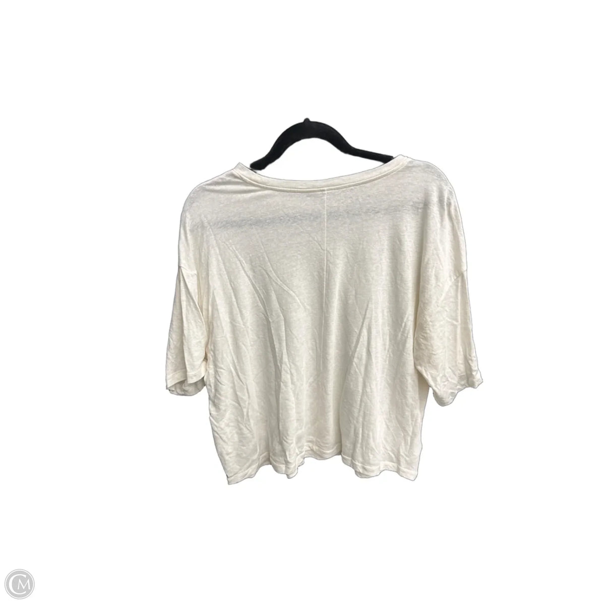 Top Short Sleeve Basic By Loft In Cream, Size: L