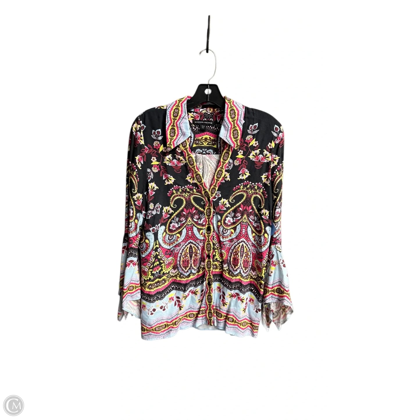 Top Long Sleeve By Boston Proper In Multi-colored, Size: S
