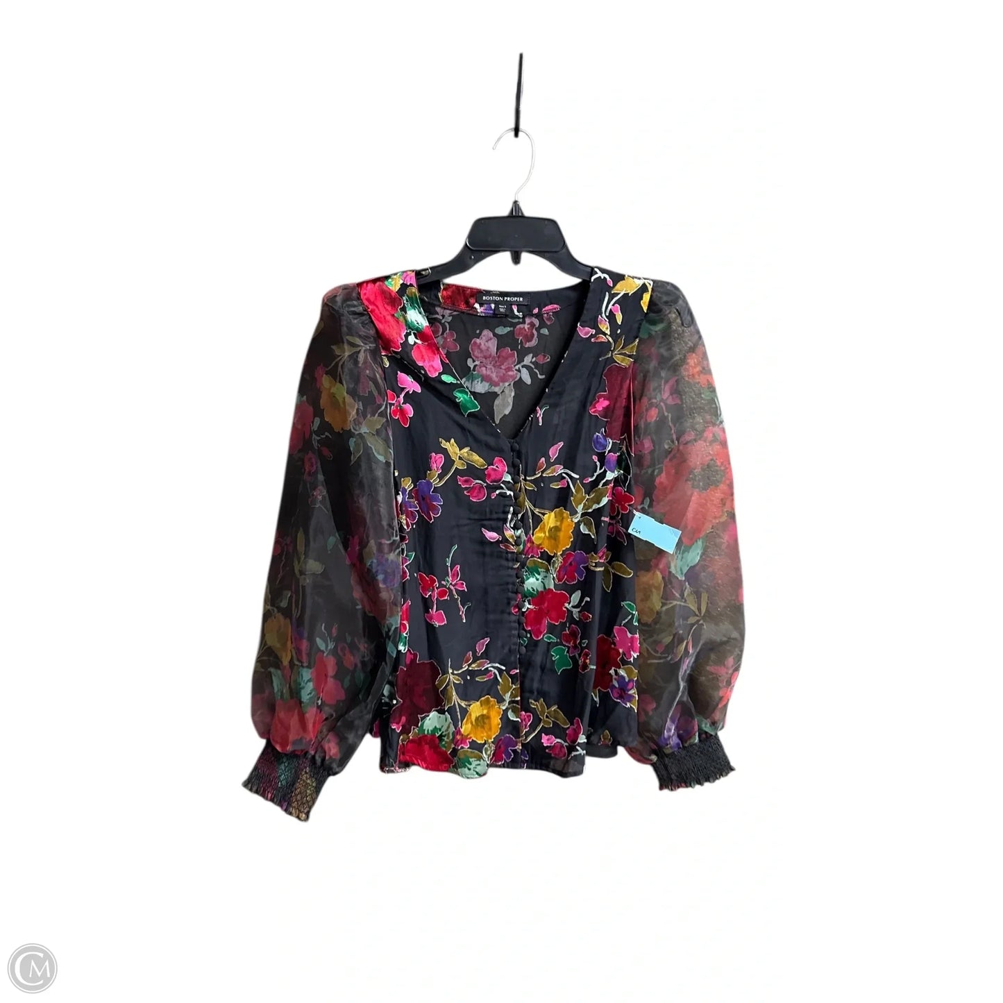 Top Long Sleeve By Boston Proper In Floral Print, Size: S