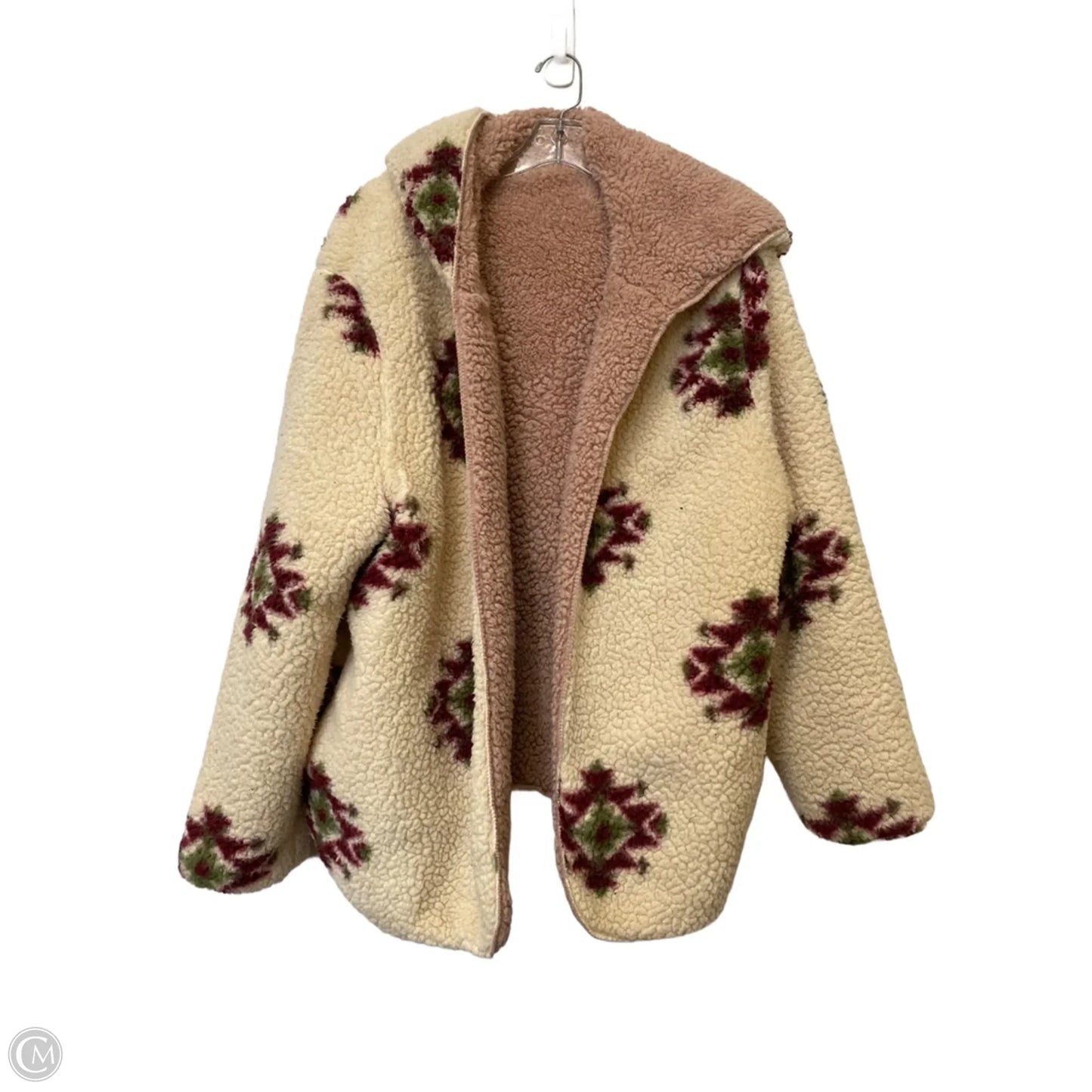 Jacket Faux Fur & Sherpa By Clothes Mentor In Cream, Size: L