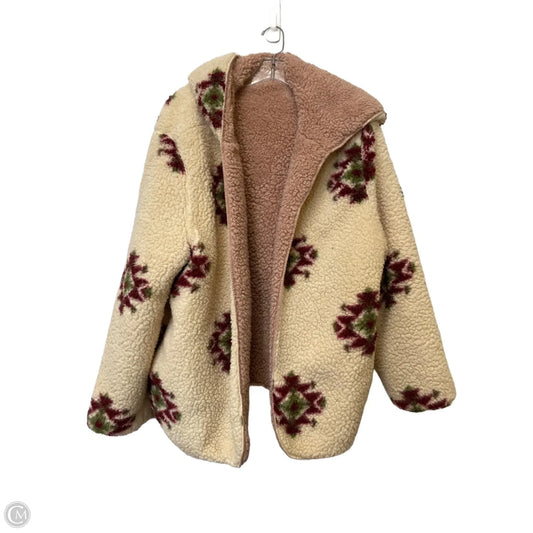 Jacket Faux Fur & Sherpa By Clothes Mentor In Cream, Size: L