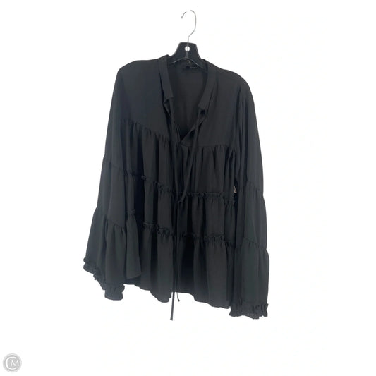 Top Long Sleeve By Andree By Unit In Black, Size: 1x