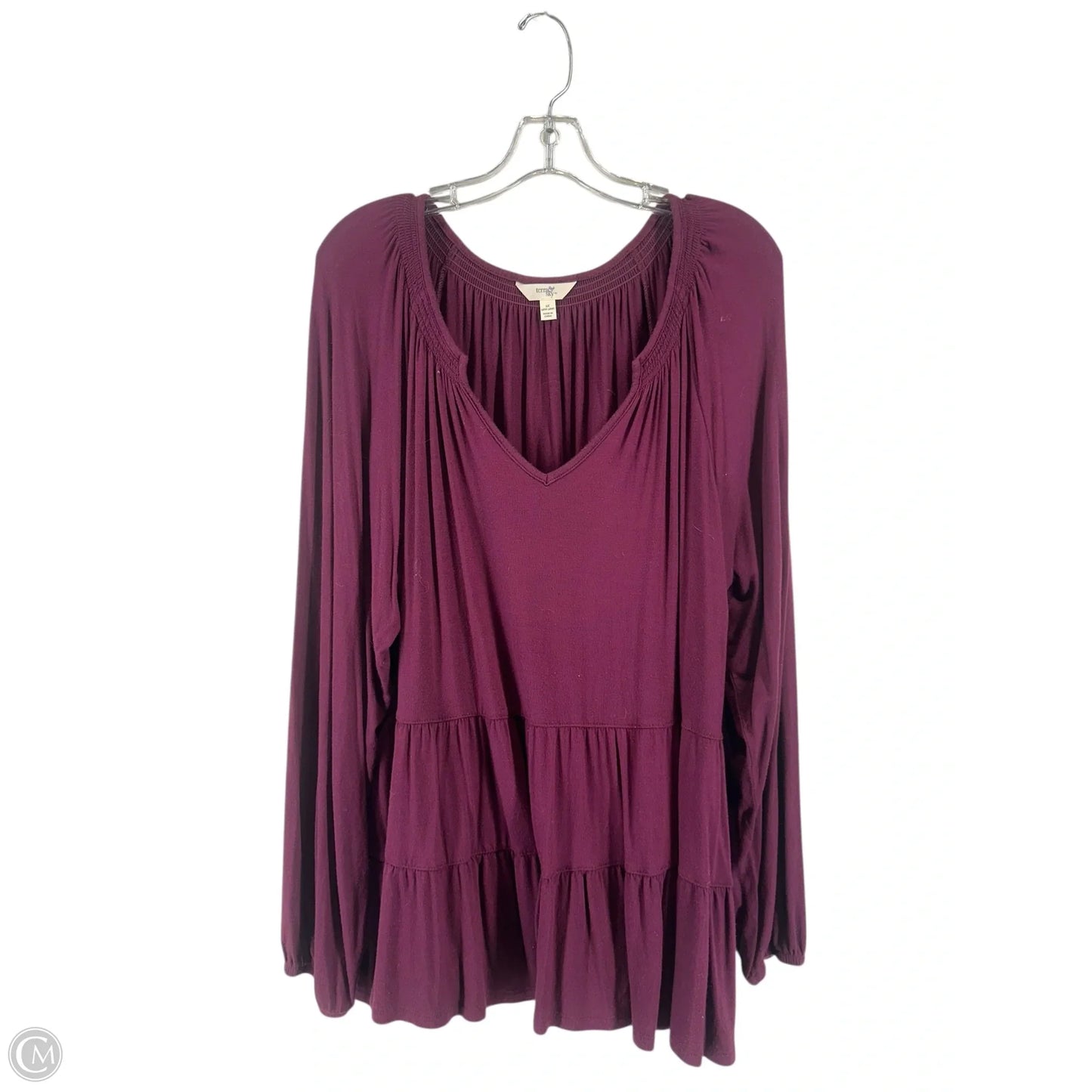 Top Long Sleeve Basic By Terra & Sky In Purple, Size: 1x
