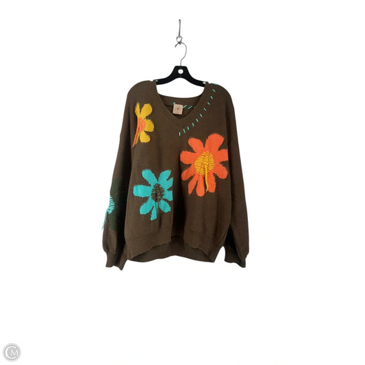 Sweater By Clothes Mentor In Brown, Size: L