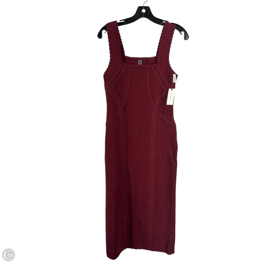 Dress Casual Midi By Anthropologie In Maroon, Size: M