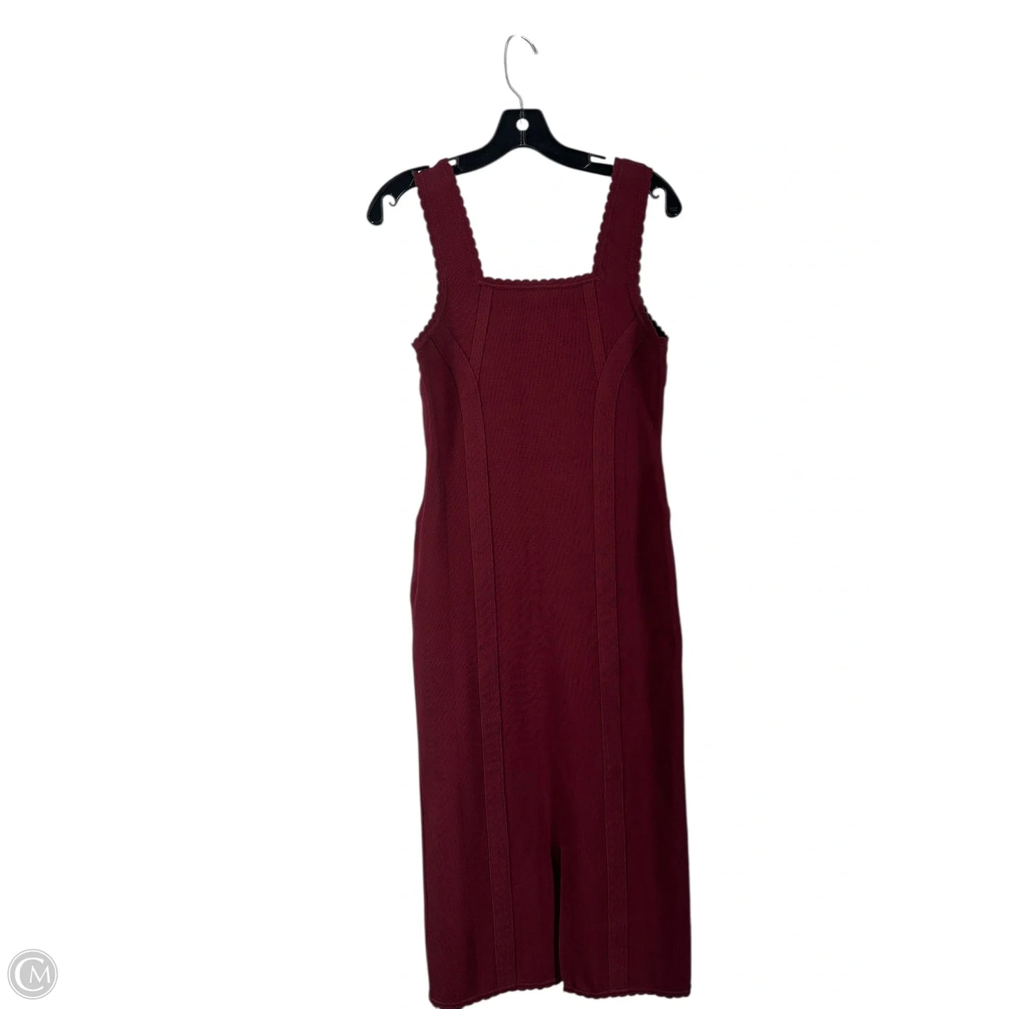 Dress Casual Midi By Anthropologie In Maroon, Size: M