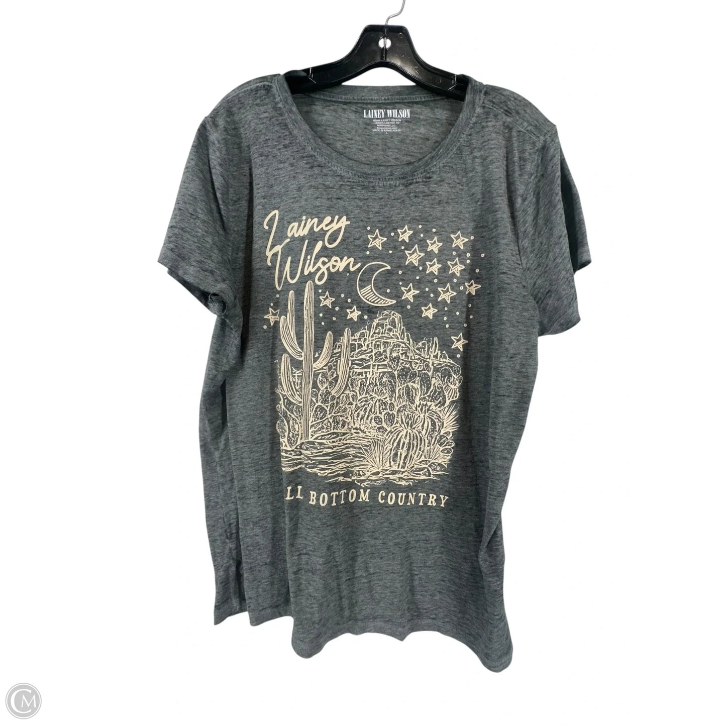 Top Short Sleeve By Clothes Mentor In Grey, Size: L