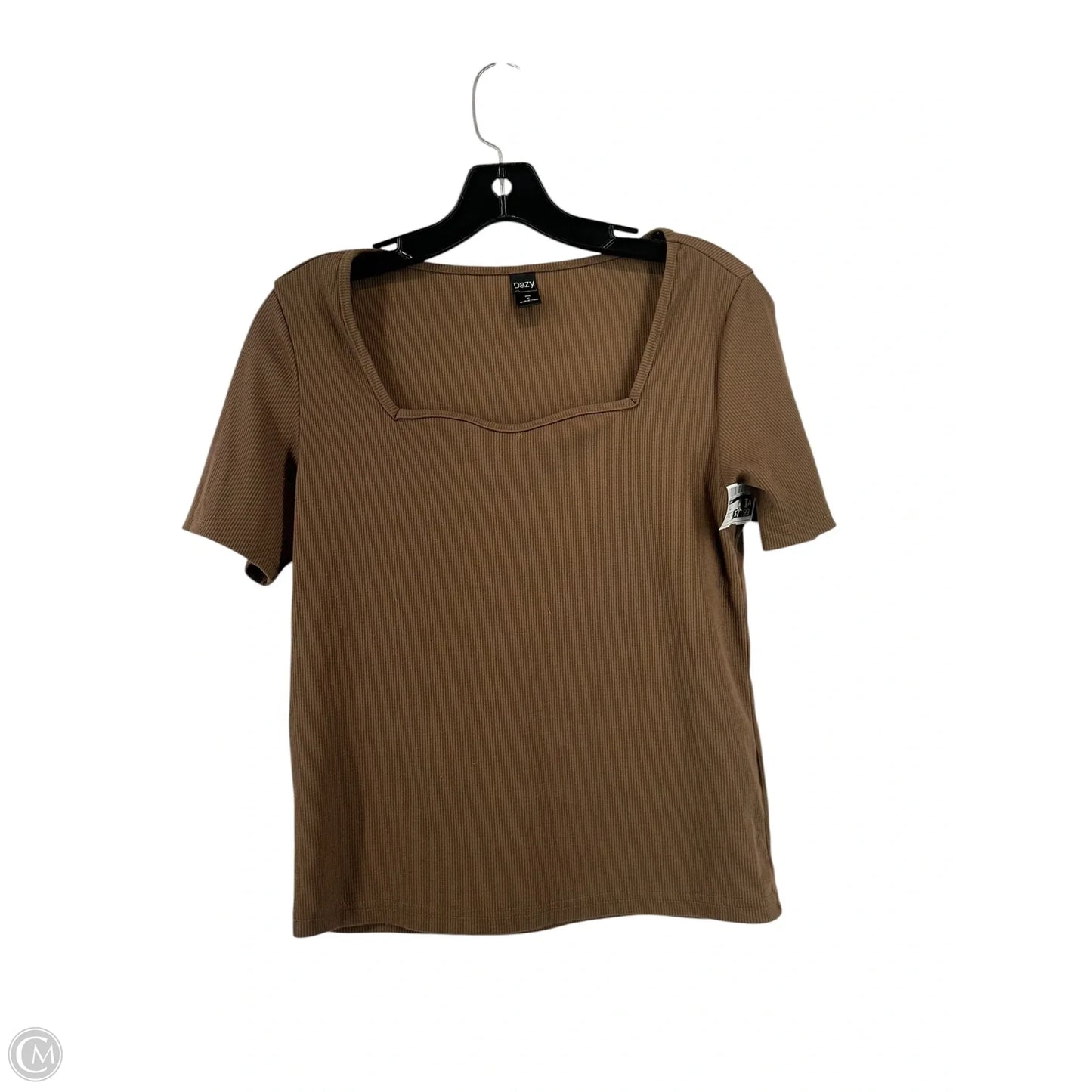 Top Short Sleeve By Dazy In Brown, Size: Xl