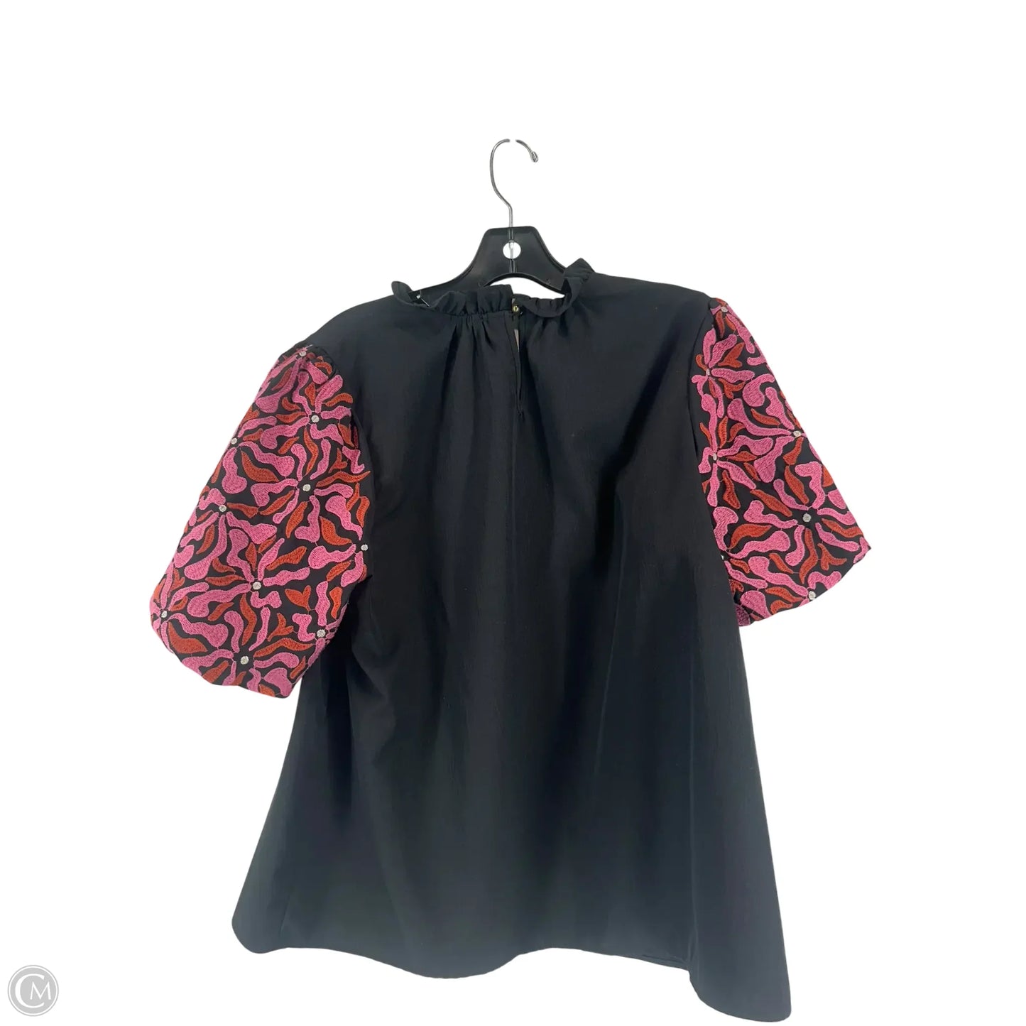 Top Short Sleeve By Entro In Black & Pink, Size: L