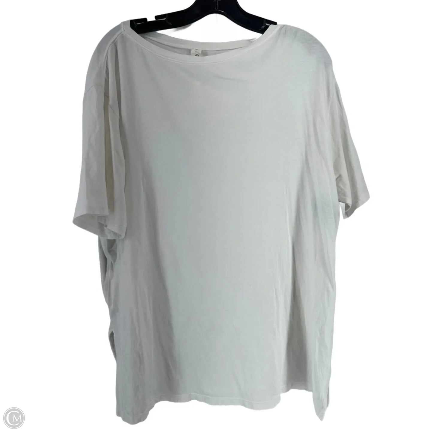 Athletic Top Short Sleeve By Lululemon In White, Size: 12