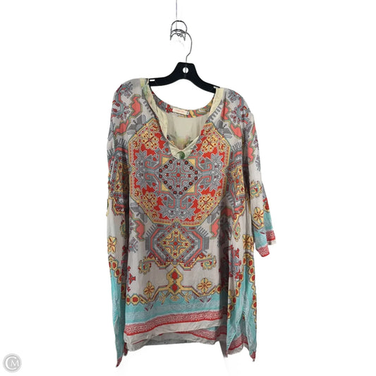 Top Short Sleeve By Johnny Was In Multi-colored, Size: 1x
