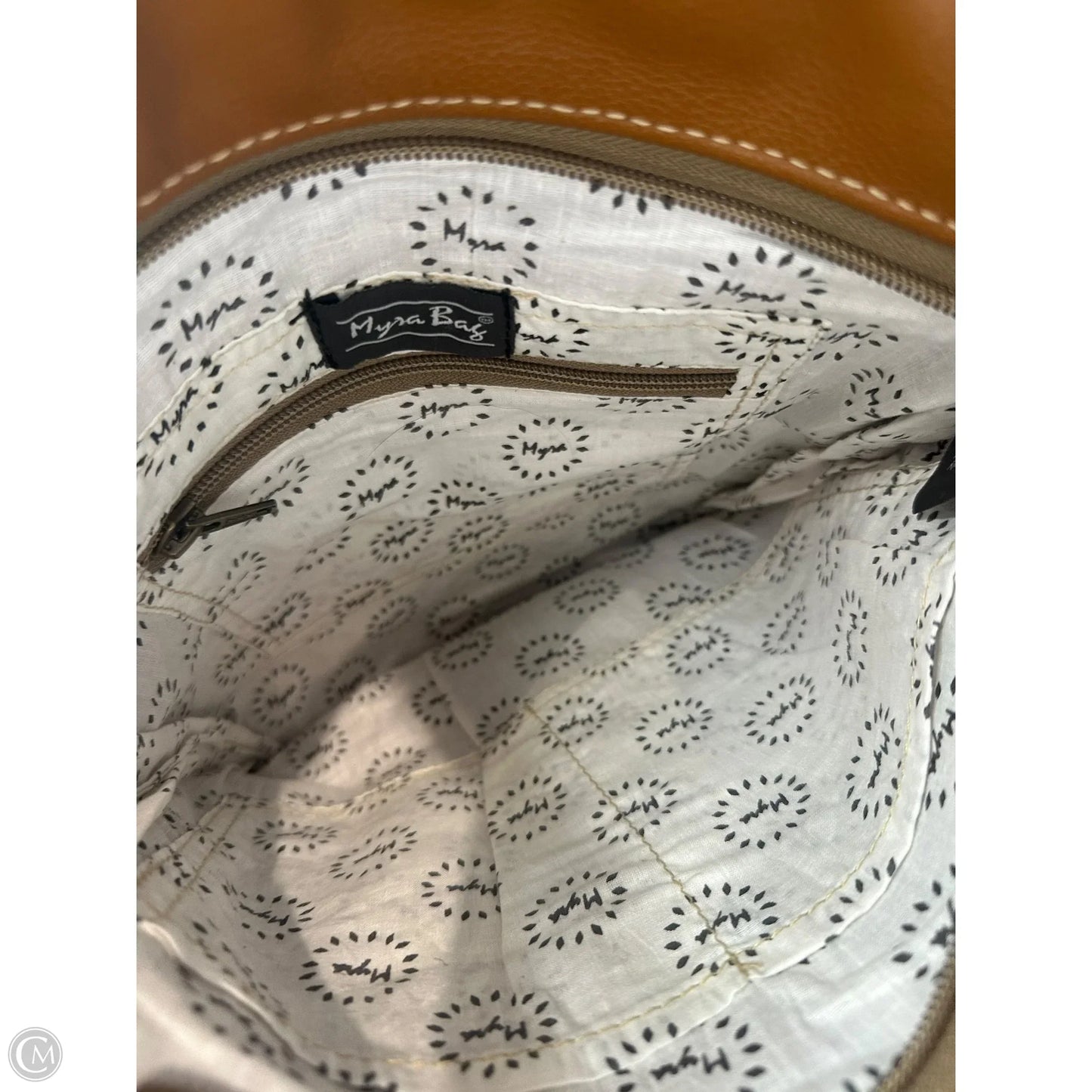 Handbag Leather By Myra, Size: Large