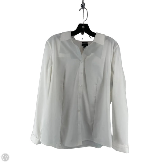 Top Long Sleeve By Talbots In White, Size: 14