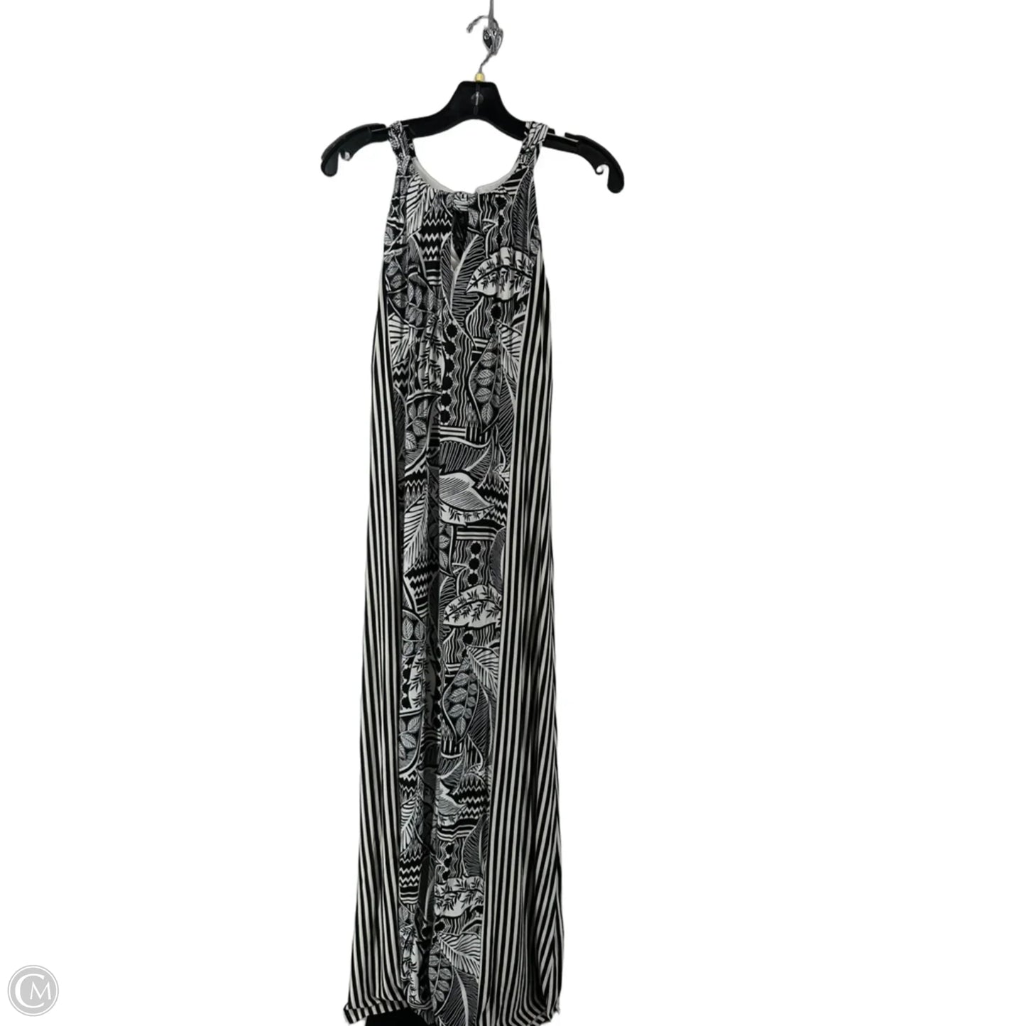 Dress Casual Maxi By Chicos In Black & White, Size: 10