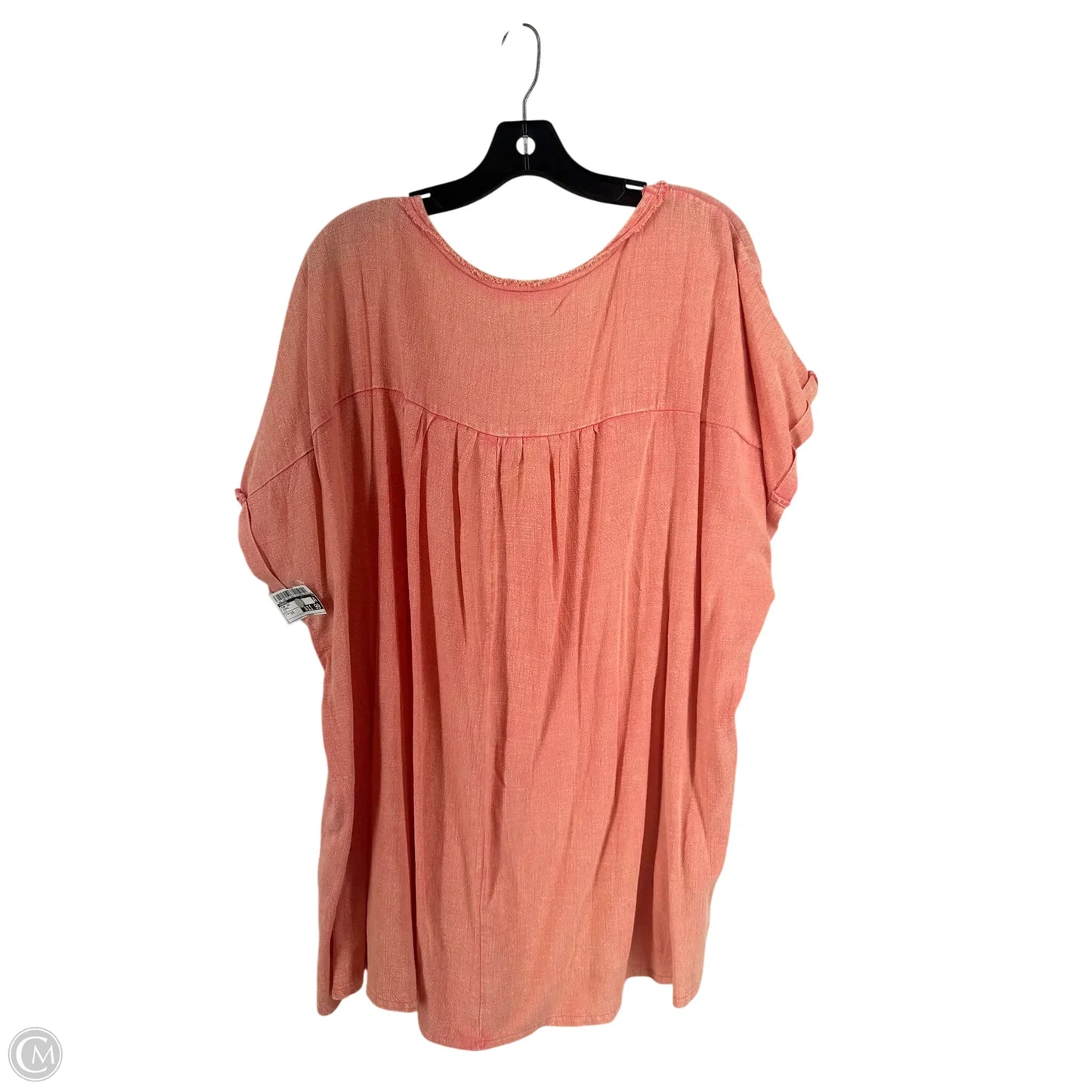 Top Short Sleeve By Easel In Coral, Size: 1x
