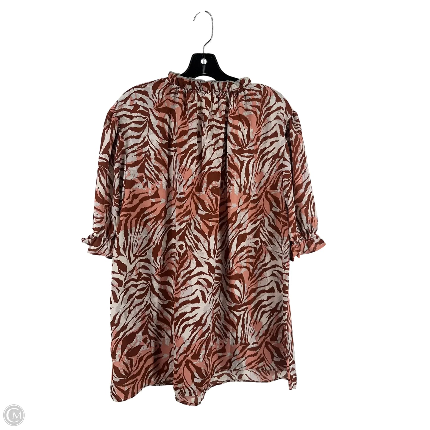 Blouse Short Sleeve By Entro In Zebra Print, Size: 1x