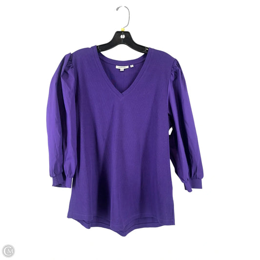 Top 3/4 Sleeve By Chicos In Purple, Size: Xl