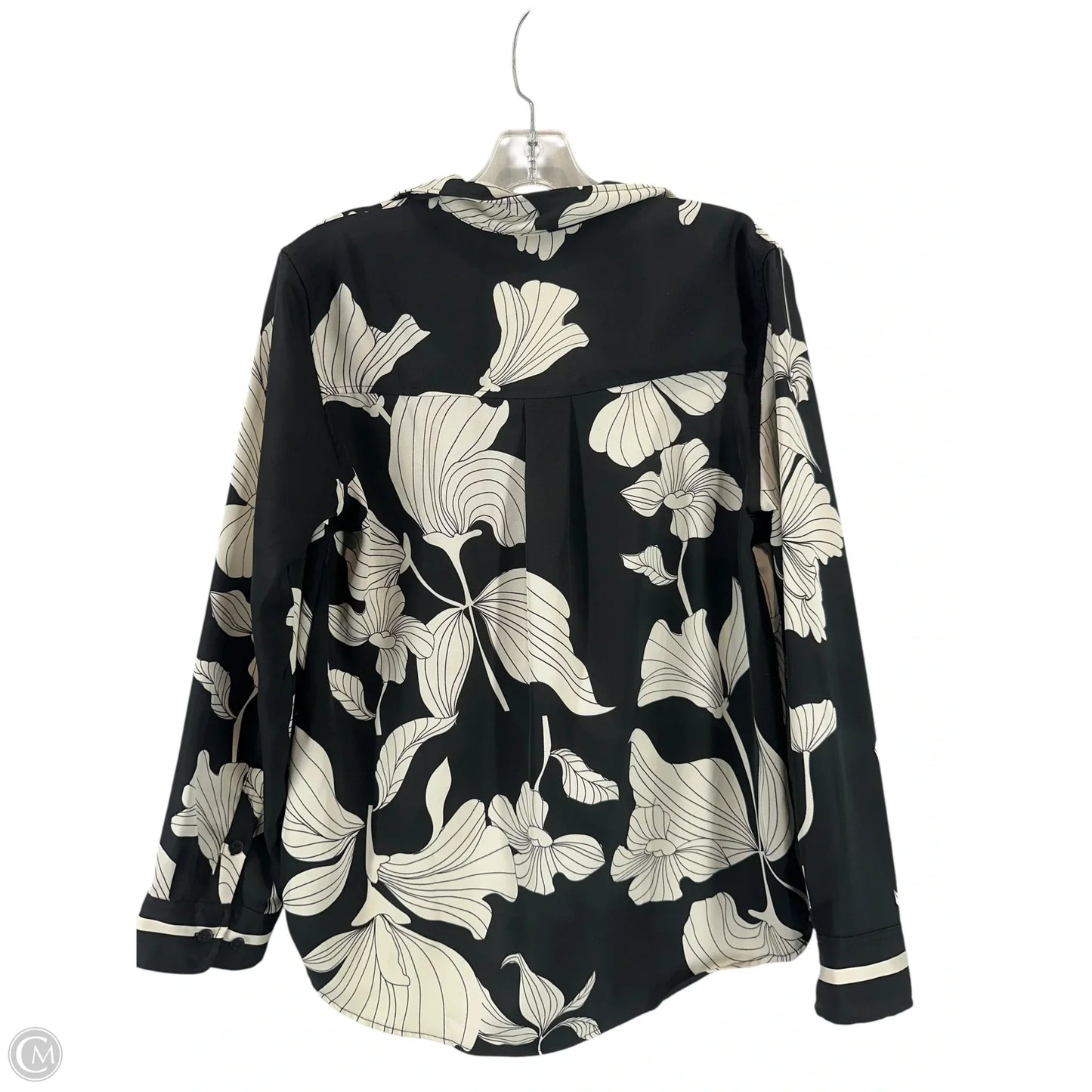 Top Long Sleeve By H&m In Black & Cream, Size: S