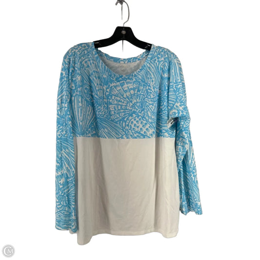 Top Long Sleeve Designer By Lilly Pulitzer In Blue, Size: L