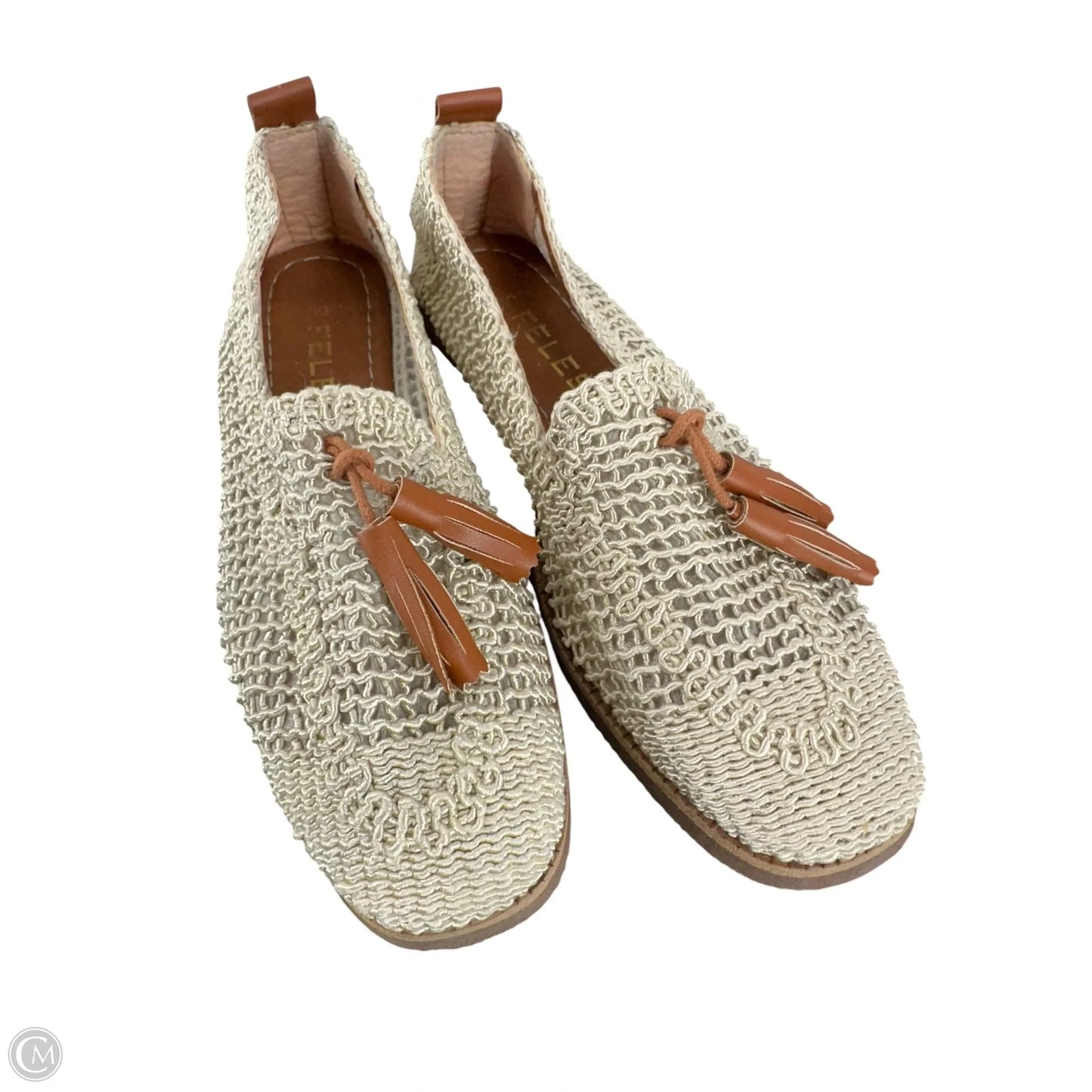 Shoes Flats By Clothes Mentor In Cream & Tan, Size: 9
