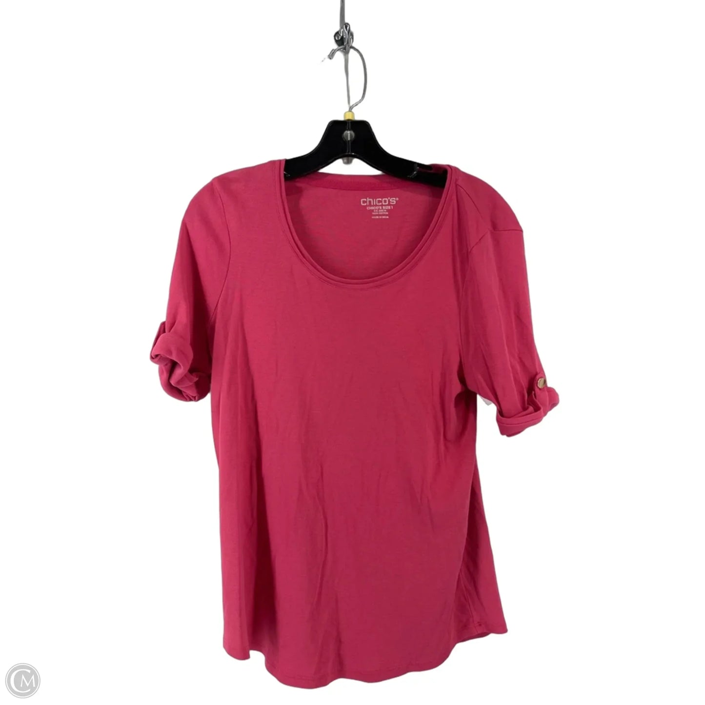 Top Short Sleeve By Chicos In Pink, Size: M