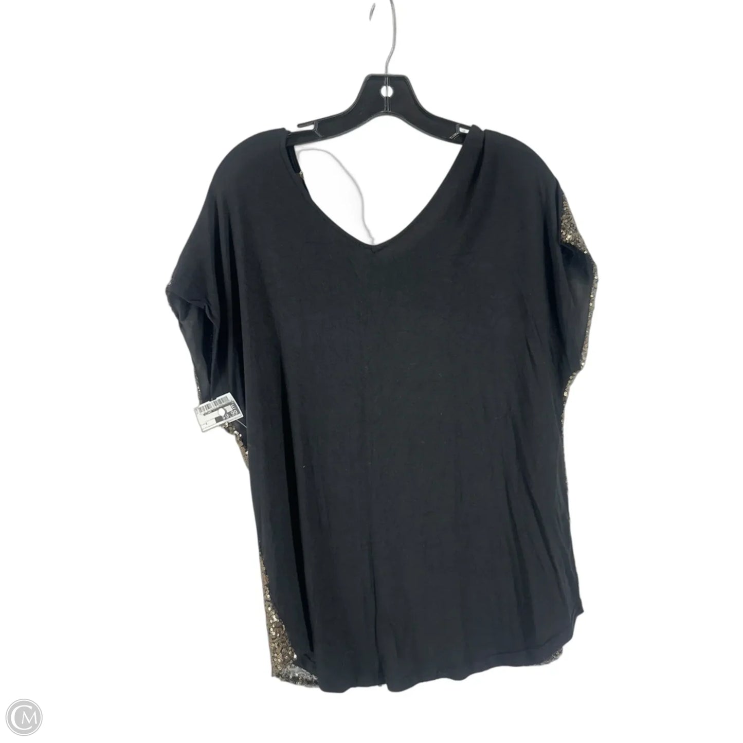 Top Short Sleeve By She + Sky In Black & Gold, Size: S