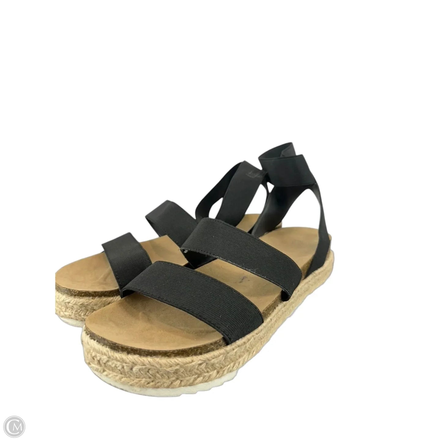 Sandals Heels Platform By Time And Tru In Black & Tan, Size: 11