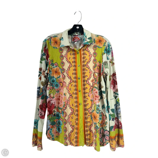 Top Long Sleeve By Johnny Was In Multi-colored, Size: S