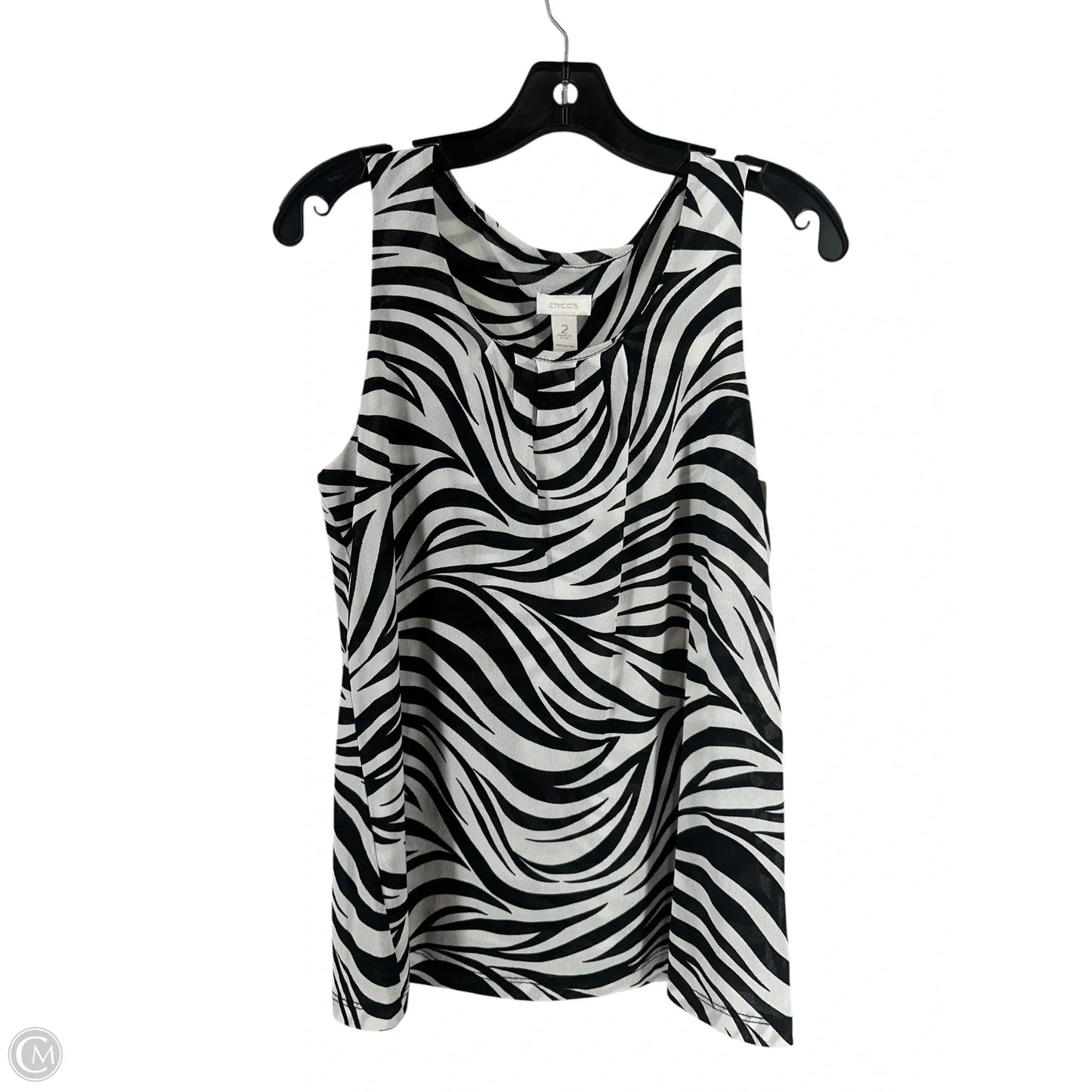 Top Sleeveless By Chicos In Zebra Print, Size: 2