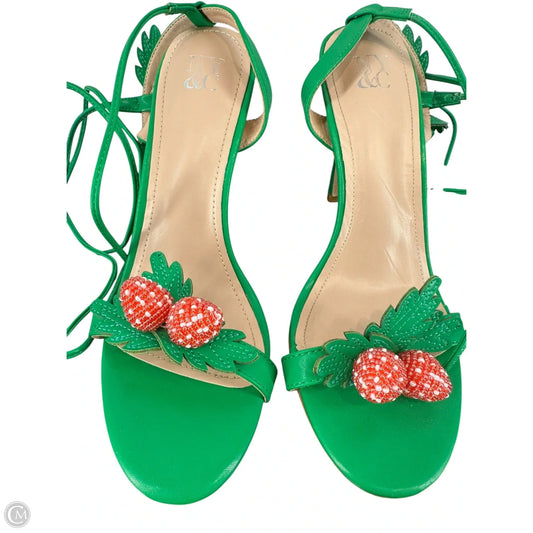 Sandals Heels Stiletto By New York And Co In Green, Size: 8.5