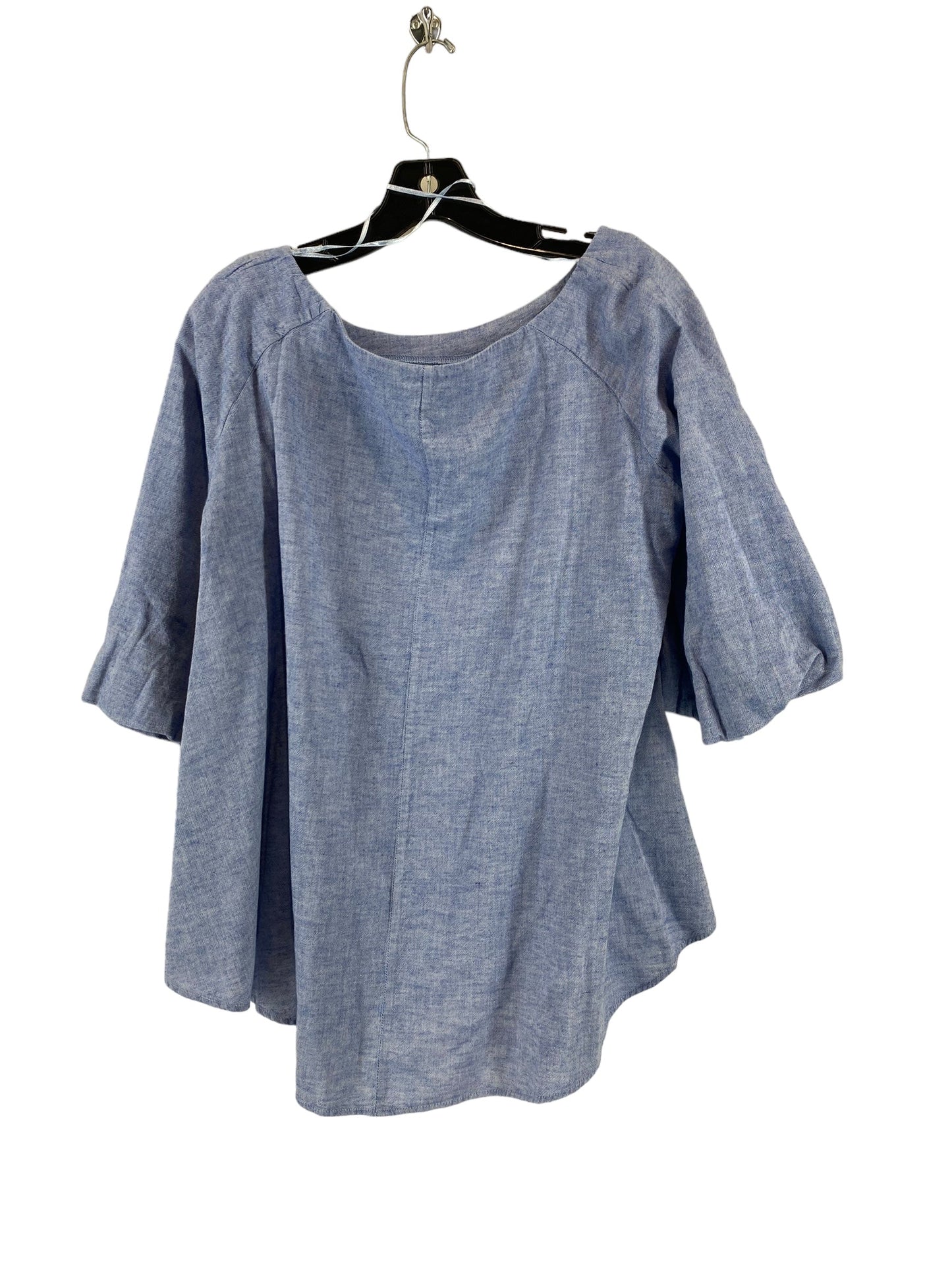 Blue Top Short Sleeve Zara Basic, Size L